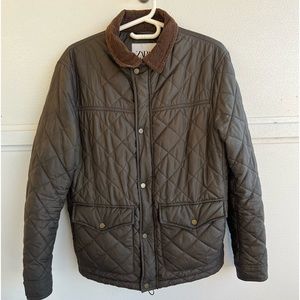 Zara Women's Green Quited Puffer Mid Length  Military Style Coat /Jacket Medium